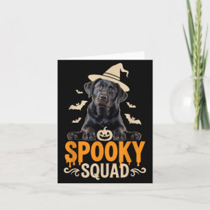 Spooky Squad Halloween Black Labrador Outfit For Card