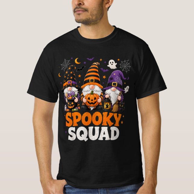 Spooky Squad Halloween Gnome T-Shirt (Front)