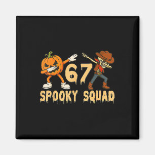 Spooky Squad Pumpkin 67 Halloween Meme 6 7 Numbers Magnet