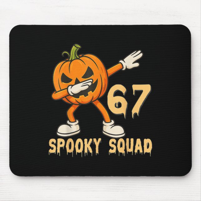 Spooky Squad Pumpkin 67 Halloween Meme 6 7 Numbers Mouse Mat (Front)