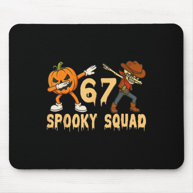 Spooky Squad Pumpkin 67 Halloween Meme 6 7 Numbers Mouse Mat (Front)