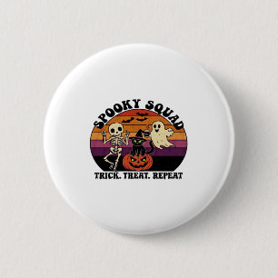 Spooky Squad Retro Halloween Design (Black Text) � 6 Cm Round Badge