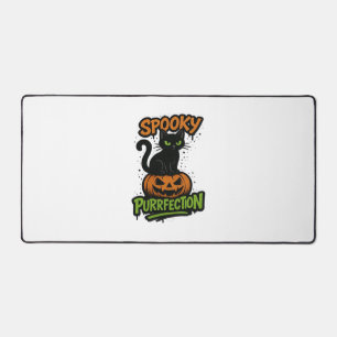 Spooky Squad Retro Halloween Design (Black Text) – Desk Mat