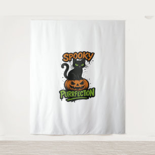 Spooky Squad Retro Halloween Design (Black Text) – Tapestry
