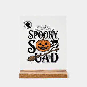 Spooky Squad Shirt Vintage Halloween Group Design_ Acrylic Sign