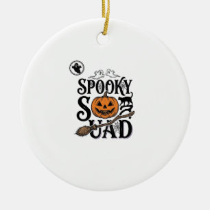Spooky Squad Shirt Vintage Halloween Group Design_ Ceramic Tree Decoration