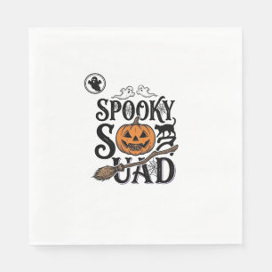 Spooky Squad Shirt Vintage Halloween Group Design_ Napkin