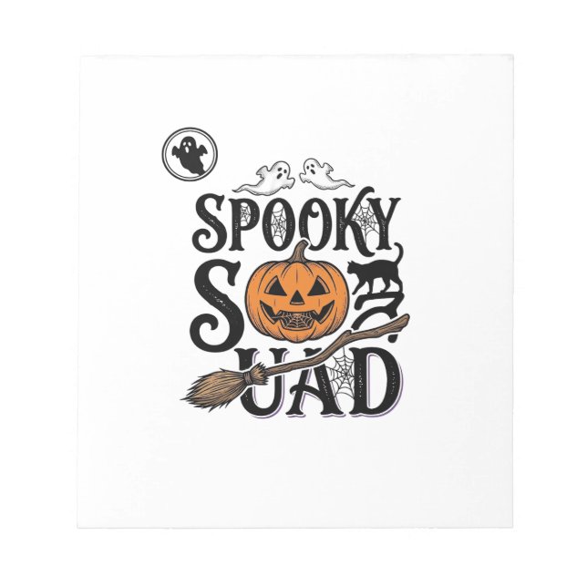 Spooky Squad Shirt Vintage Halloween Group Design_ Notepad (Front)