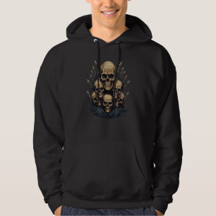 Spooky Stack of Skulls Halloween Hoodie