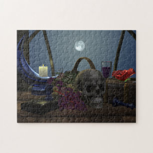 Spooky Still Life in Moonlight Jigsaw Puzzle