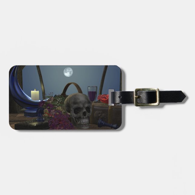 Spooky Still Life in Moonlight Luggage Tag (Front Horizontal)
