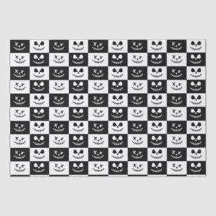 Spooky Stitch Face   Black & White Halloween Tissue Paper