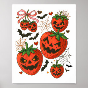 Spooky Strawberry Ghost Halloween Costume For Wome Poster
