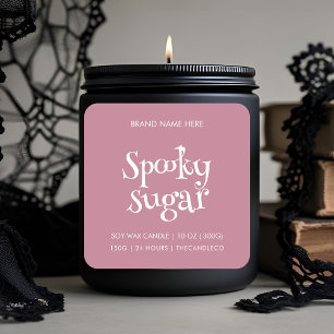 Spooky Sugar Candle Label Custom Pink Halloween