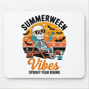 Spooky Summer Beach Skeleton Funny Halloween Summe Mouse Mat