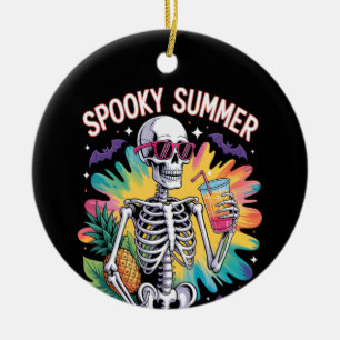 Spooky Summer Beach Vacation Ceramic Tree Decoration