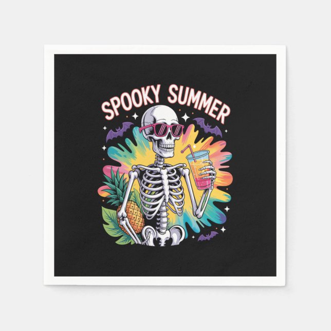 Spooky Summer Beach Vacation Napkin (Front)