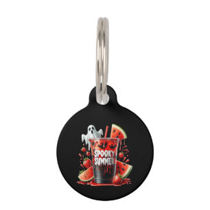 Spooky Summer Drinks Summerween Vibes Funny Summer Pet Tag