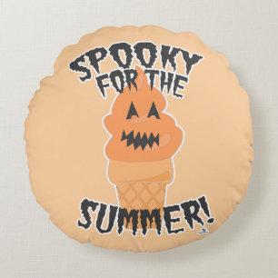 Spooky Summer Fun Summerween Cartoon Cone Round Cushion