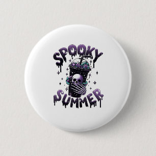 Spooky Summer Funny Meme Skeleton Coffee Funny Sum 6 Cm Round Badge