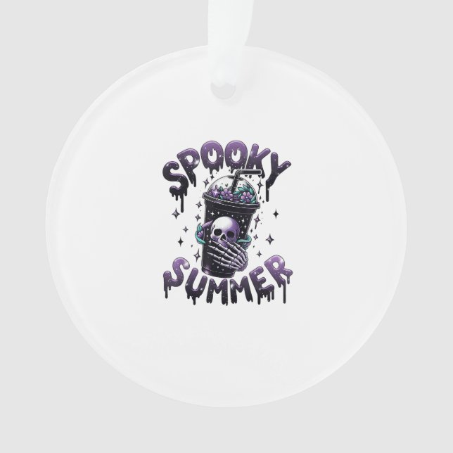 Spooky Summer Funny Meme Skeleton Coffee Funny Sum Ornament (Front)