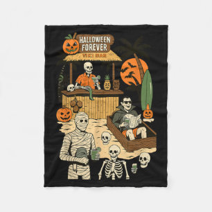 Spooky Summer Halloween Retro Summer Horror Fleece Blanket