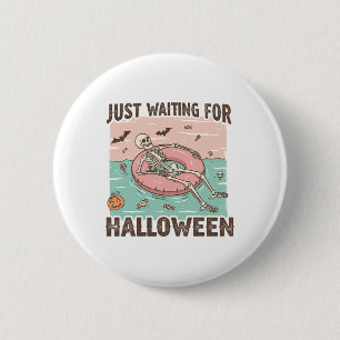 Spooky Summer Skeleton Just Waiting For Halloween 6 Cm Round Badge