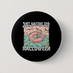 Spooky Summer Skeleton Just Waiting For Halloween 6 Cm Round Badge
