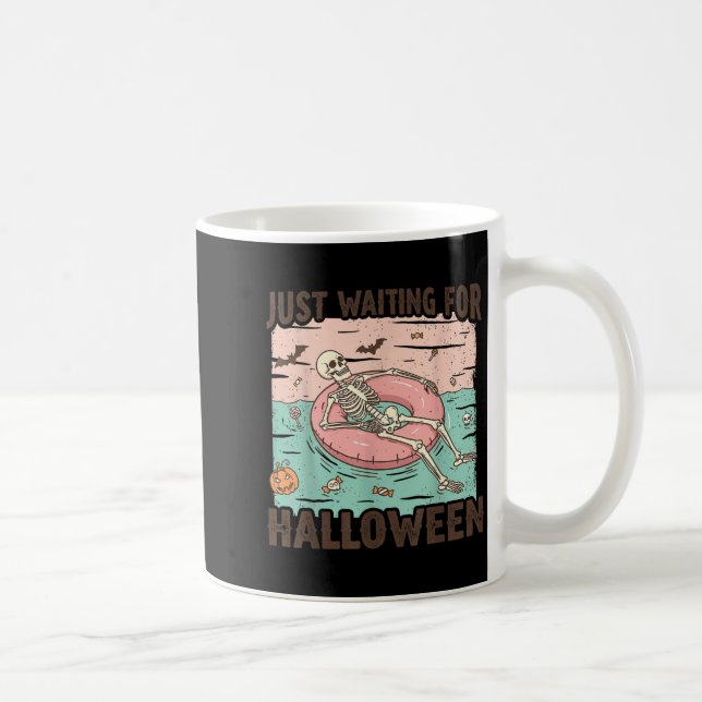 Spooky Summer Skeleton Just Waiting for Halloween Coffee Mug (Right)