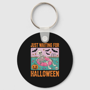 Spooky Summer Skeleton Just Waiting For Halloween Key Ring