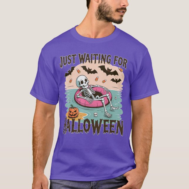 Spooky Summer Skeleton Just Waiting For Halloween  T-Shirt (Front)