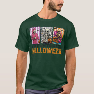 Spooky Summer Skeleton Just Waiting For Halloween  T-Shirt