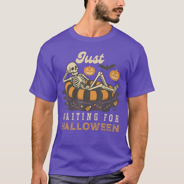 Spooky Summer Skeleton Just Waiting For Halloween  T-Shirt (Front)