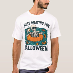 Spooky Summer Skeleton Just Waiting for Halloween T-Shirt