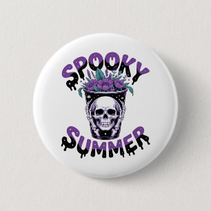 Spooky Summer Skeletonsummerween 6 Cm Round Badge