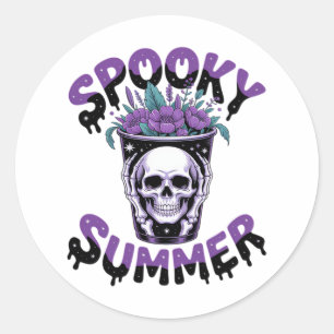 Spooky Summer Skeletonsummerween Classic Round Sticker