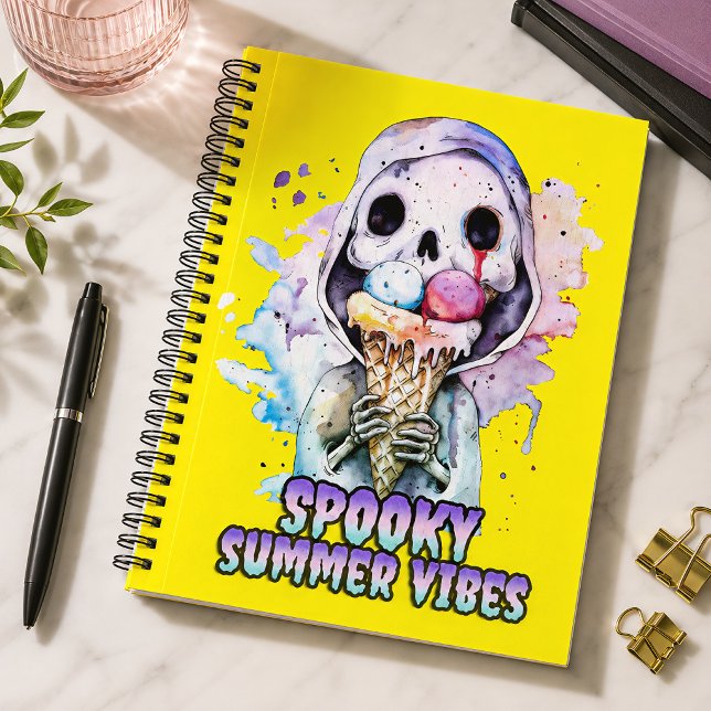 Spooky Summer Vibes Skeleton Summerween Goth Notebook (Creator Uploaded)