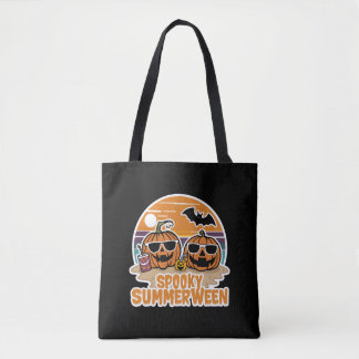 Spooky Summerween - pumpkins on the beach Tote Bag