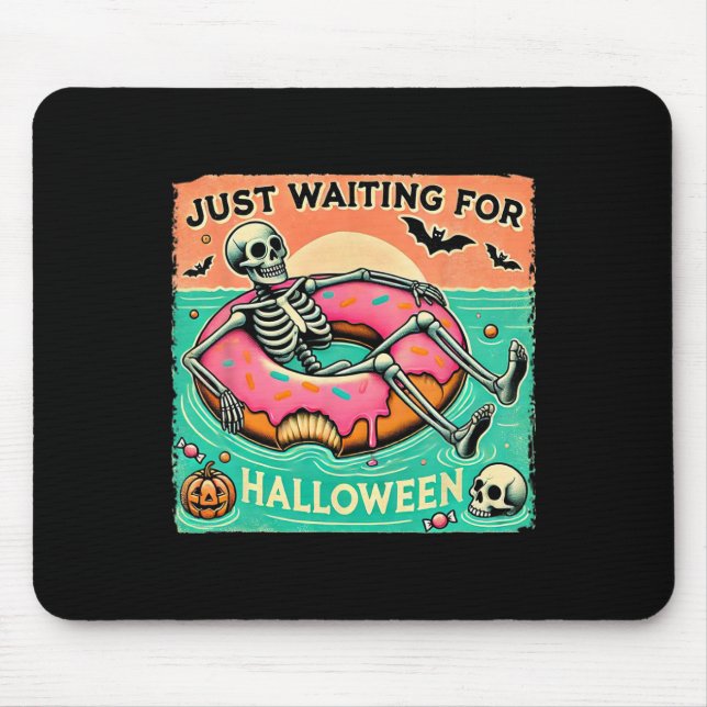 Spooky Summerween Skeleton Just Waiting For Hallow Mouse Mat (Front)
