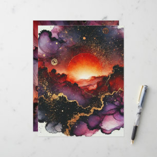 Spooky Sunset Halloween Alcohol Ink Scrapbook