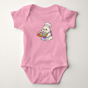 Spooky Sweet Bakery Cute Ghost Baby Bodysuit
