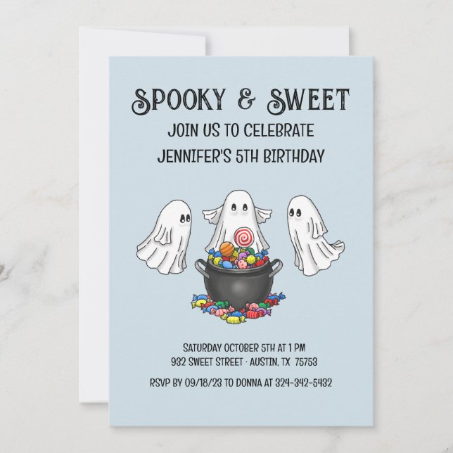 Spooky & Sweet Halloween Birthday Invitation (Front)