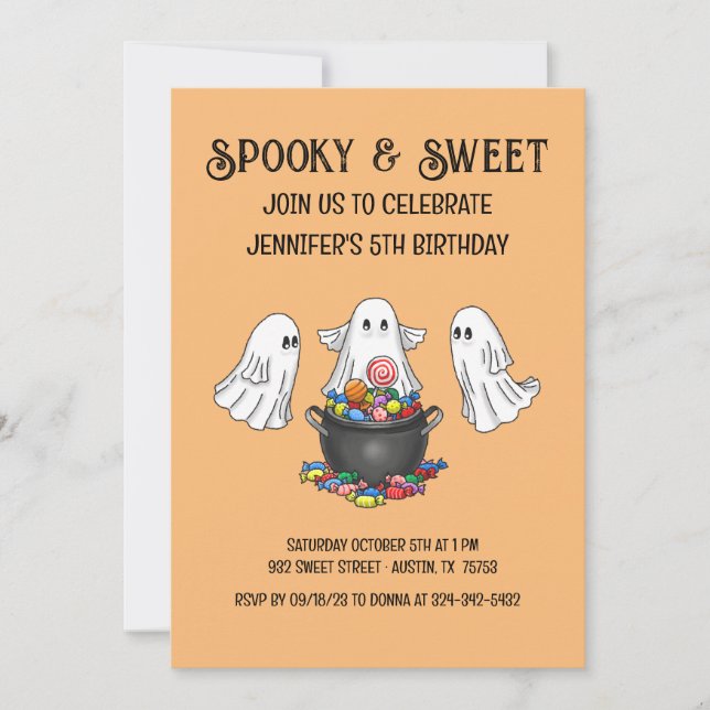 Spooky & Sweet Halloween Birthday Invitation (Front)