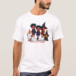 Spooky Sweet Halloween Friends - Adorable Cartoon  T-Shirt