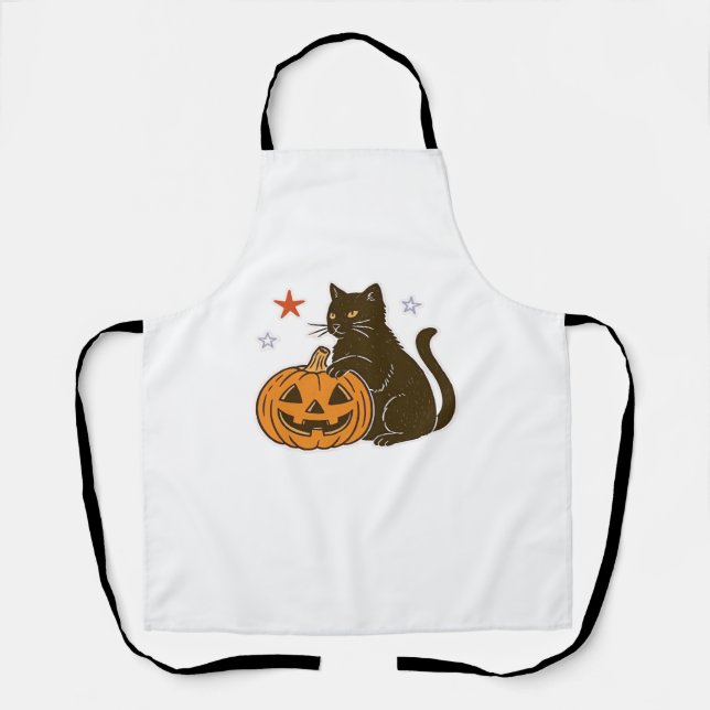 Spooky Sweet Halloween Kitty Classic T-Shirt Apron (Front)