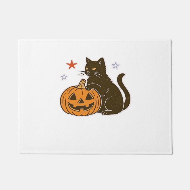 Spooky Sweet Halloween Kitty Classic T-Shirt Doormat (Front)