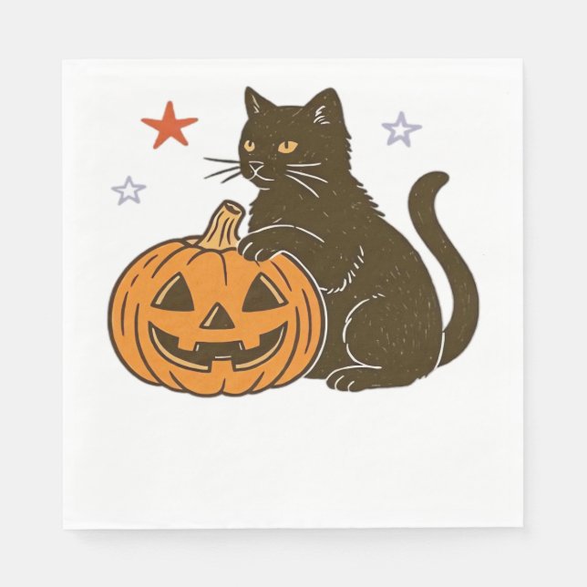 Spooky Sweet Halloween Kitty Classic T-Shirt Napkin (Front)