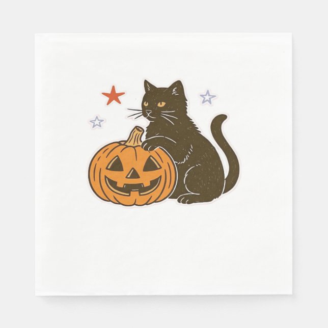 Spooky Sweet Halloween Kitty Classic T-Shirt Napkin (Front)