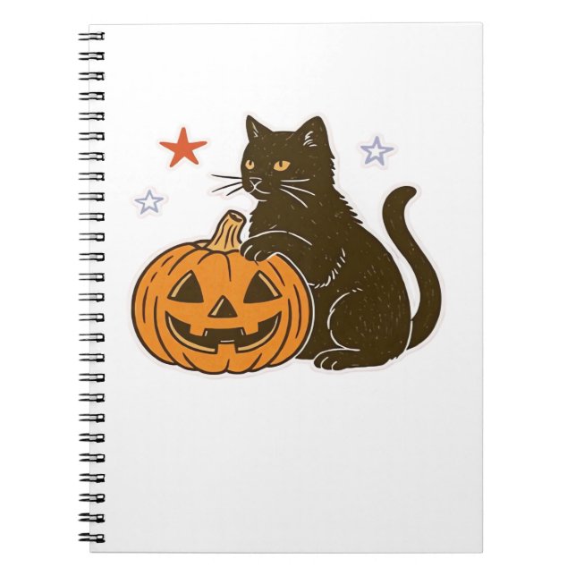 Spooky Sweet Halloween Kitty Classic T-Shirt Notebook (Front)