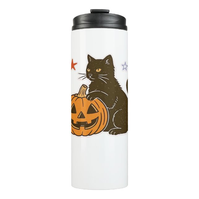 Spooky Sweet Halloween Kitty Classic T-Shirt Thermal Tumbler (Front)